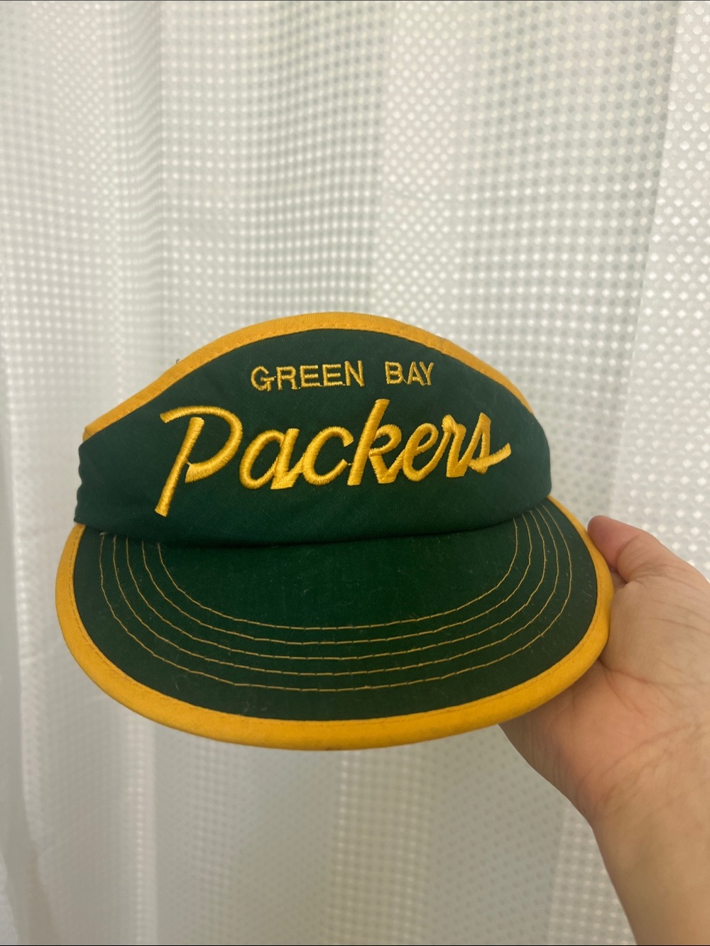 Vintage NFL Green Bay Packers Green and Gold Visor